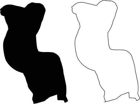 Minimalist silhouette map of two countries vector Stock Illustration