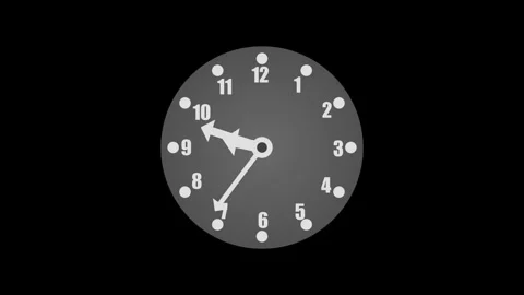 Minimalist simple analog clock animation, Minimalist clock isolated with a .. Stock Footage 307062472