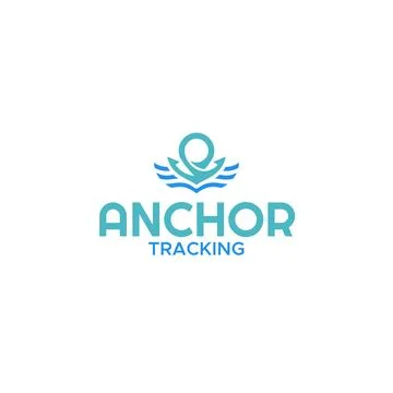 Minimalist Simple ANCHOR TRACKING Wave logo design Stockillustratie