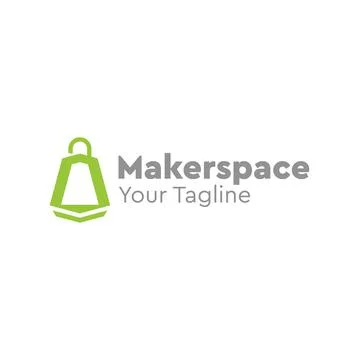 Minimalist Simple Bag Maker Space logo design Stock Illustration