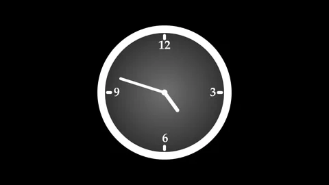 Minimalist Simple clock animation, A simple clock face with white hour and .. Stock Footage 304394359