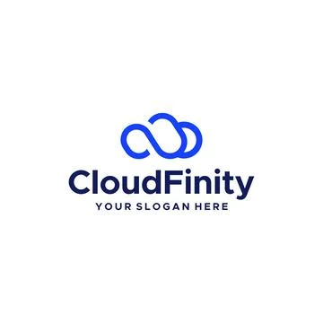Minimalist simple CloudFinity line art logo design Illustrazione stock