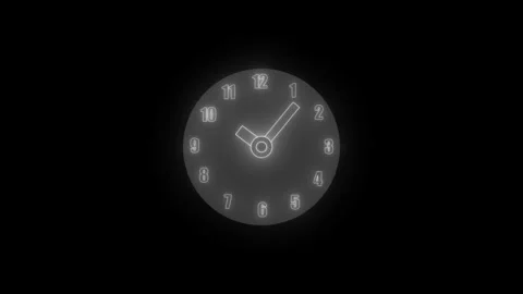 Minimalist Simple counting down analog clock face animation Stock Footage 307065765