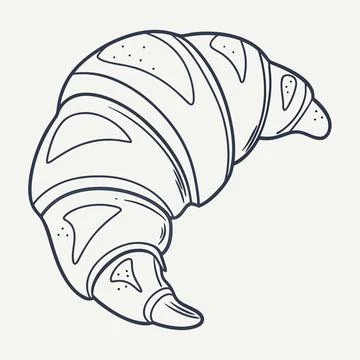 Minimalist simple croissant Stock Illustration