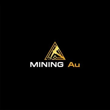 Minimalist simple design MINING AU logo design Stock Illustration