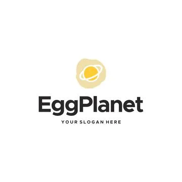 Minimalist simple EggPlanet circle logo design Stock Illustration