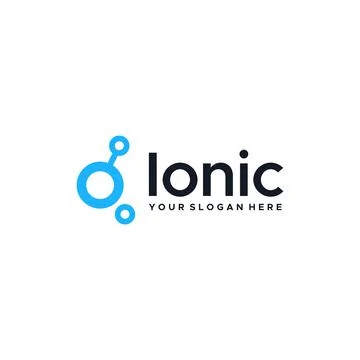 Minimalist simple Ionic circuit circle logo design Stock Illustration