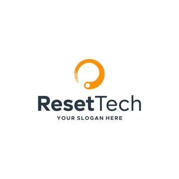 Minimalist simple ResetTech loading logo design Stock Illustration