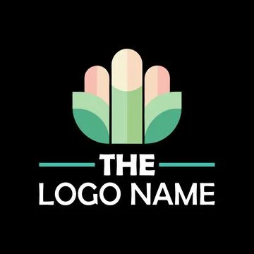 Minimalist simple-shape logo design Illustrazione stock