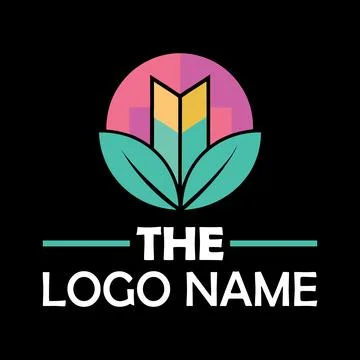 Minimalist simple-shape logo design Stock Illustration