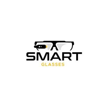 Minimalist Simple SMART GLASSES Sensor logo design Stock Illustration