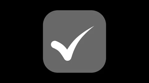 Minimalist simple square check mark icon, Checkmark symbol on a rounded squ.. Stock Footage 304692043