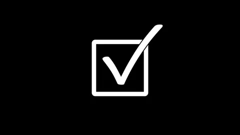 Minimalist Simple Square Checkbox Symbol Animation Stock Footage 308089765