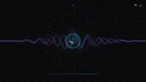 Minimalist Sine Wave Oscillating on Dark Background for Abstract Tech Display Stock Footage 344639353