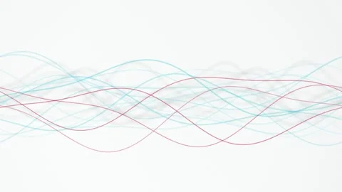 Minimalist sine waves flow horizontally in a seamless loop Stock Footage 343324715