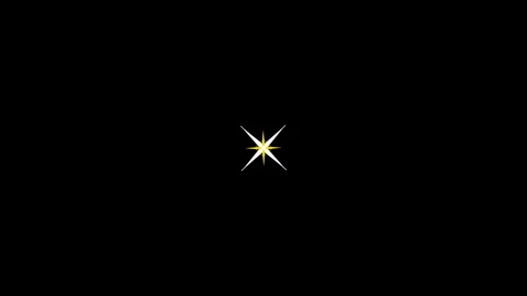 Minimalist single star glitter sparkling on black background Stock Footage 344034915