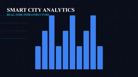Minimalist Smart City Analytics Data Visualization Bar Graph Background Stock Footage 337502692