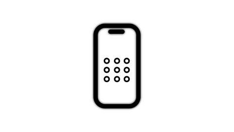 Minimalist smartphone animation featuring various pattern lock sequence var.. Stock Footage 345547734