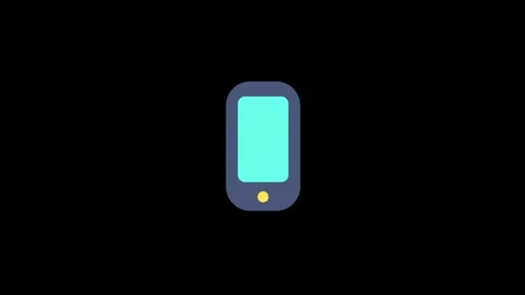Minimalist Smartphone Icon with a Bright Screen on a Black Background Stock Footage 341917828