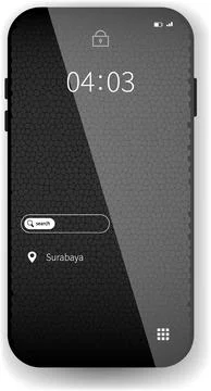 Minimalist Smartphone Lock Screen Interface With Search Bar and Location Ic.. Stock Illustration