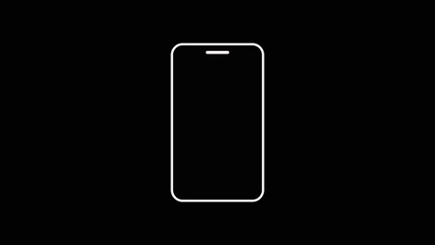 Minimalist smartphone outline on dark background. Digital smartphone outlin.. Stock Footage 337568258
