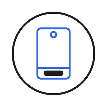 Minimalist smartphone representation inside circular border offers clean te.. Stock Illustration