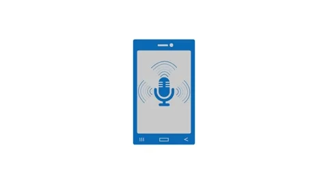 Minimalist Smartphone Voice Command Icon Animation, Animated Sound Waves fr.. Stock Footage 310569972