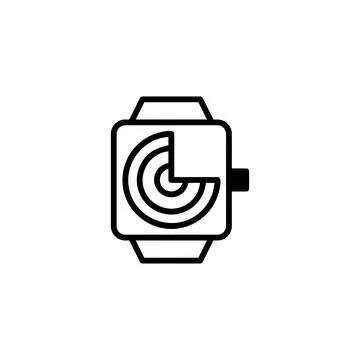 Minimalist smartwatch vector illustration displaying circular data visualiz.. Stock Illustration