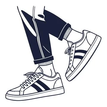 Minimalist Sneaker Shoe Vector Icon on Clean White Background Stock Illustration