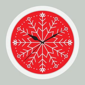 Minimalist Snowflake Wall Clock Illustrazione stock