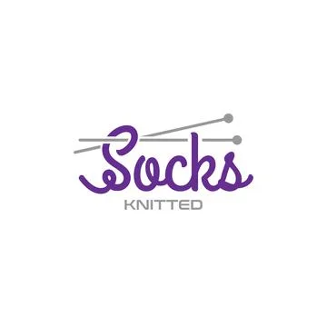 Minimalist Socks Knitted Two Needle logo design Stock Illustration