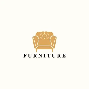 Minimalist sofa logo design Stock Illustration