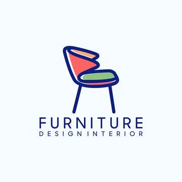 Minimalist sofa logo design, interior design Stock Illustration