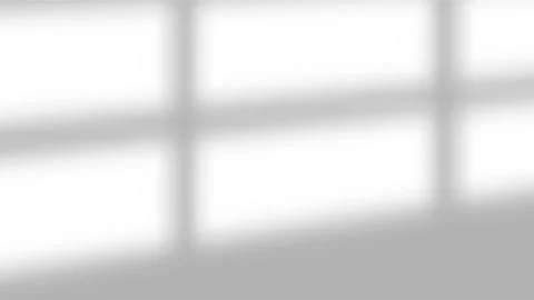 Minimalist soft window frame shadow overlay on a clean white wall background. Stock Illustration