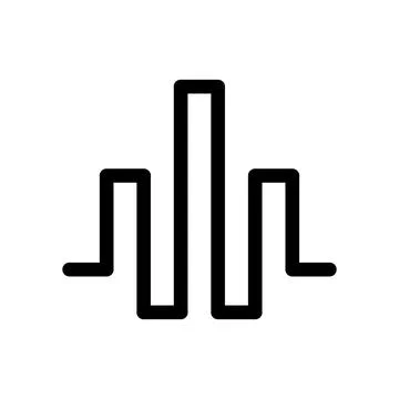 Minimalist sound wave audio frequency icon isolated on white Ilustración de archivo