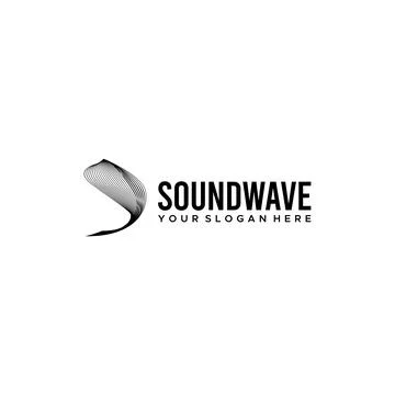 Minimalist SOUNDWAVE geometric art logo design Stock Illustration