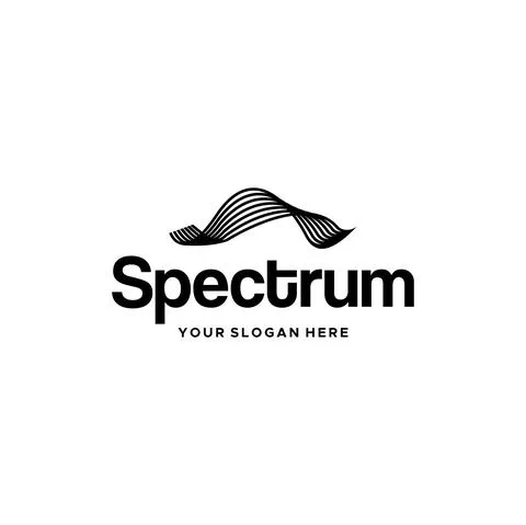 Minimalist Spectrum geometric art logo design Stock Illustration