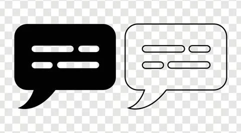 Minimalist speech bubble communication icons vector Stock Illustration