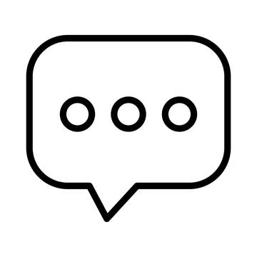 Minimalist Speech Bubble Icon with Ellipsis for Digital Communication Stock Illustration