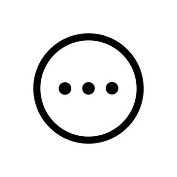 Minimalist speech bubble icon with three dots for conversation placeholder Stock Illustration