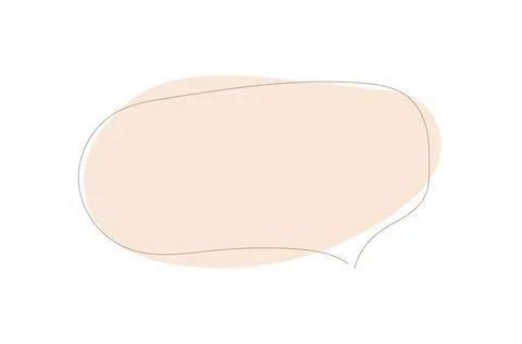 Minimalist speech bubble with soft peach background and thin outline Stock Illustration