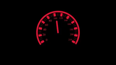 Minimalist Speedometer Animation with Smooth Needle Motion for Automotive Vídeos de archivo 310208544