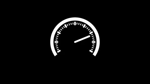 Minimalist Speedometer Icon Animated, Clean Speedometer Gauge Animation in .. Stock Footage 310208853