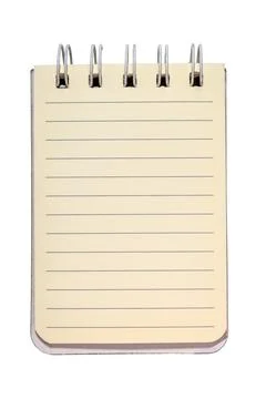 Minimalist spiral notepad with blank lined pages for office documentation Stock Photos