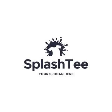 Minimalist SplashTee silhouette cloth Logo design Stock Illustration
