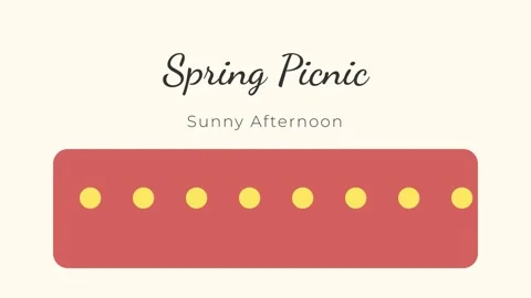 Minimalist Spring Picnic Text Design: Sunny Afternoon Seasonal Branding Stock Footage 337502893