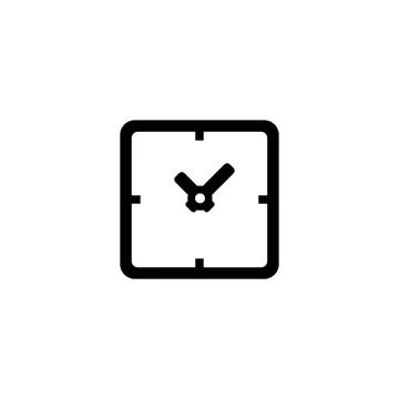 Minimalist square clock icon, perfect for web and app design Stock Illustration
