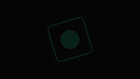 Minimalist square graphic element with a central circle on a black background Stock Footage 339617402