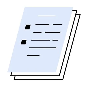 Minimalist Stack of Papers with Bullet Points for Checklist, Document, and .. Stock Illustration