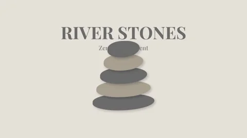 Minimalist stack of smooth river stones for zen balance and meditation concep Stock Footage 337655648